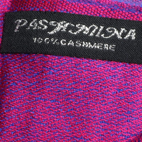 Pashmina 100% Cashmere Wrap β’ Reversable β’ Pink Purple β’ 74x28 - Picture 11 of 13